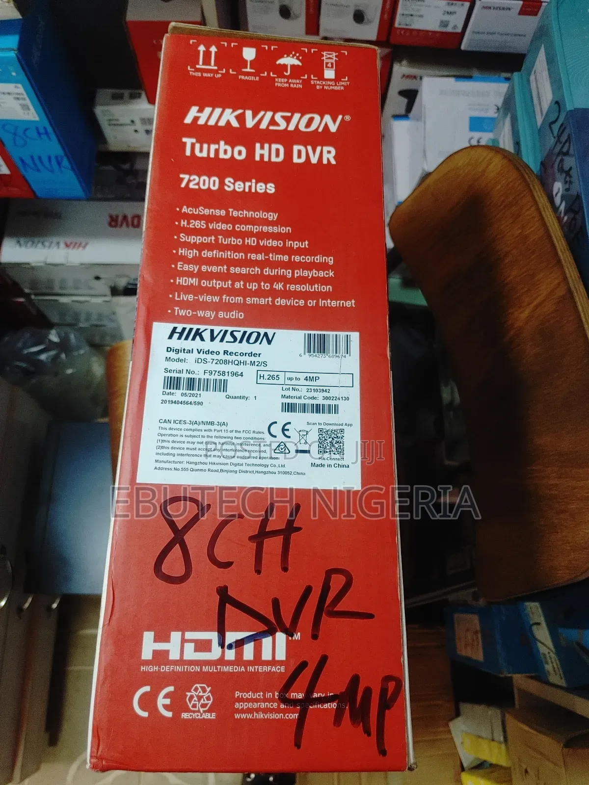 Hikvision 8 Ch 4mp Acusense DVR Ids-7208hqhi-M2s