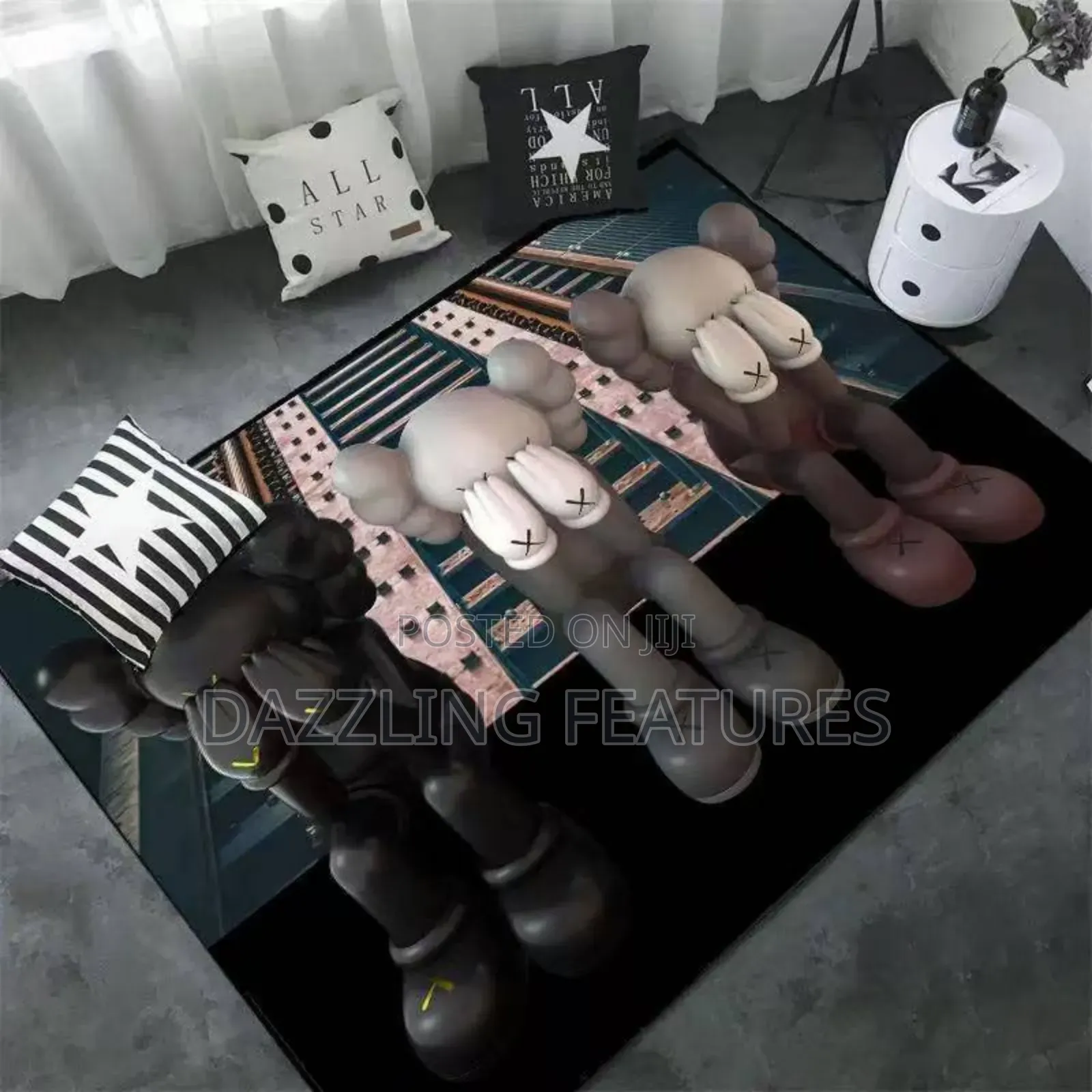 Premium Kaws Figure Centre Rug Modern Hypebeast Home Decor (Large)