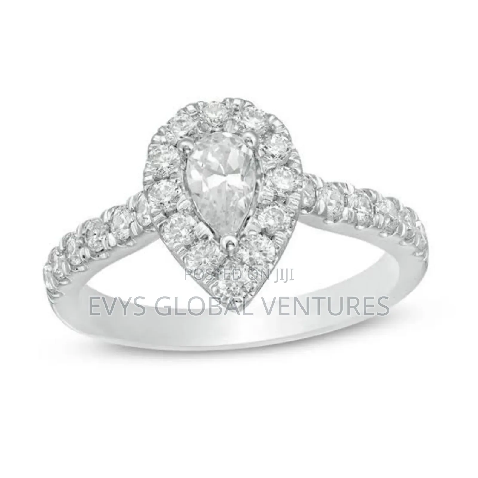 Heart Shaped Engagement Ring With Box - Silver