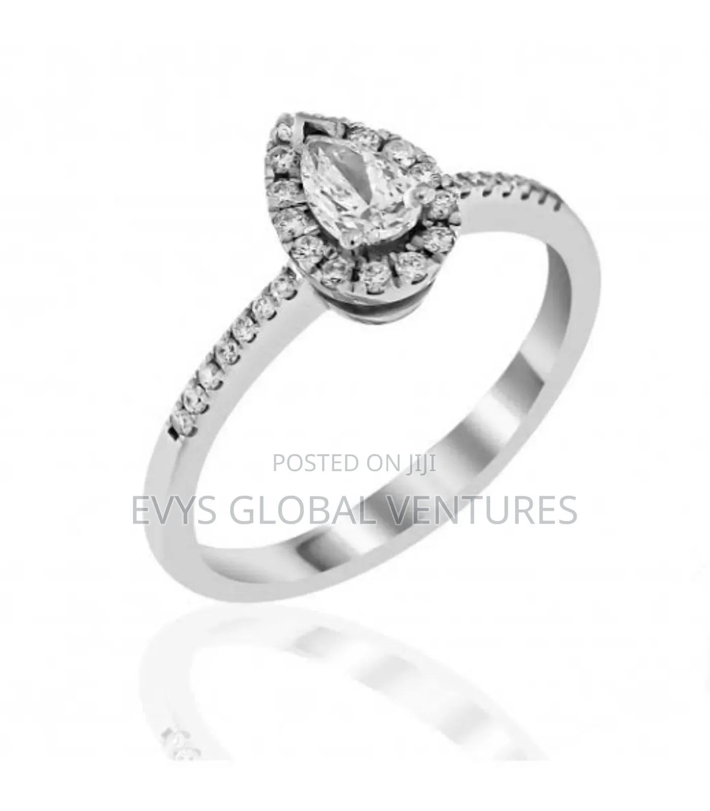 Heart Shaped Engagement Ring With Box - Silver
