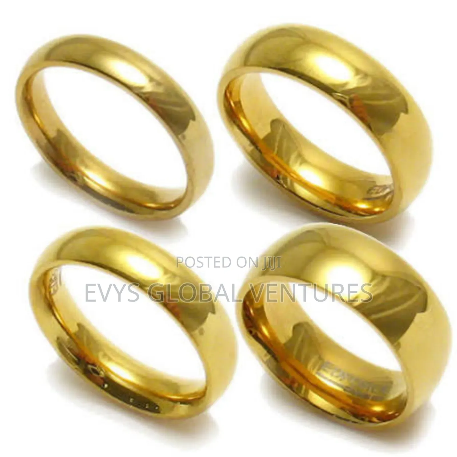 Couple Rings Matching Stainless Steel Wedding Bands - 2pc