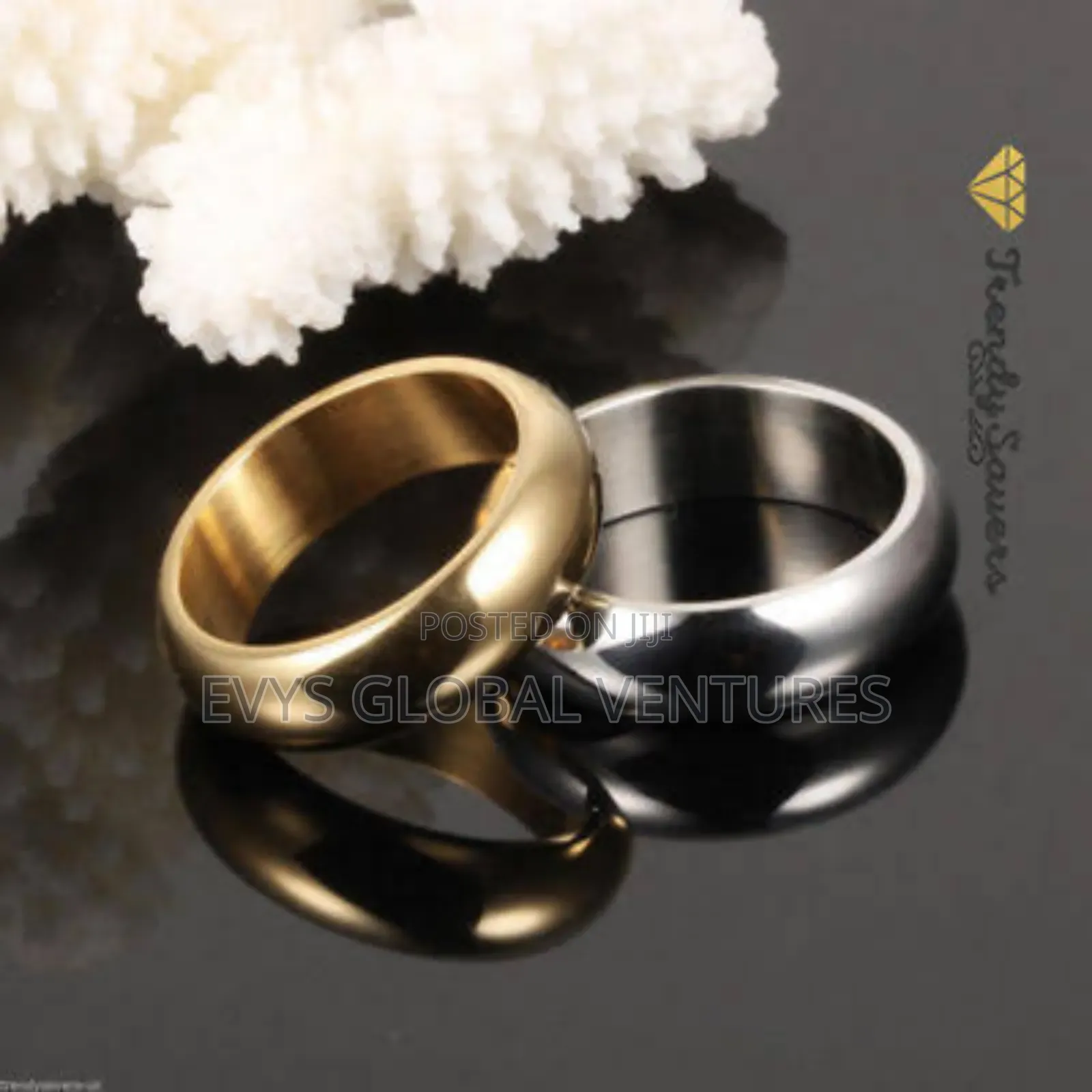 2 PCS Couple Rings Matching Stainless Wedding Bands