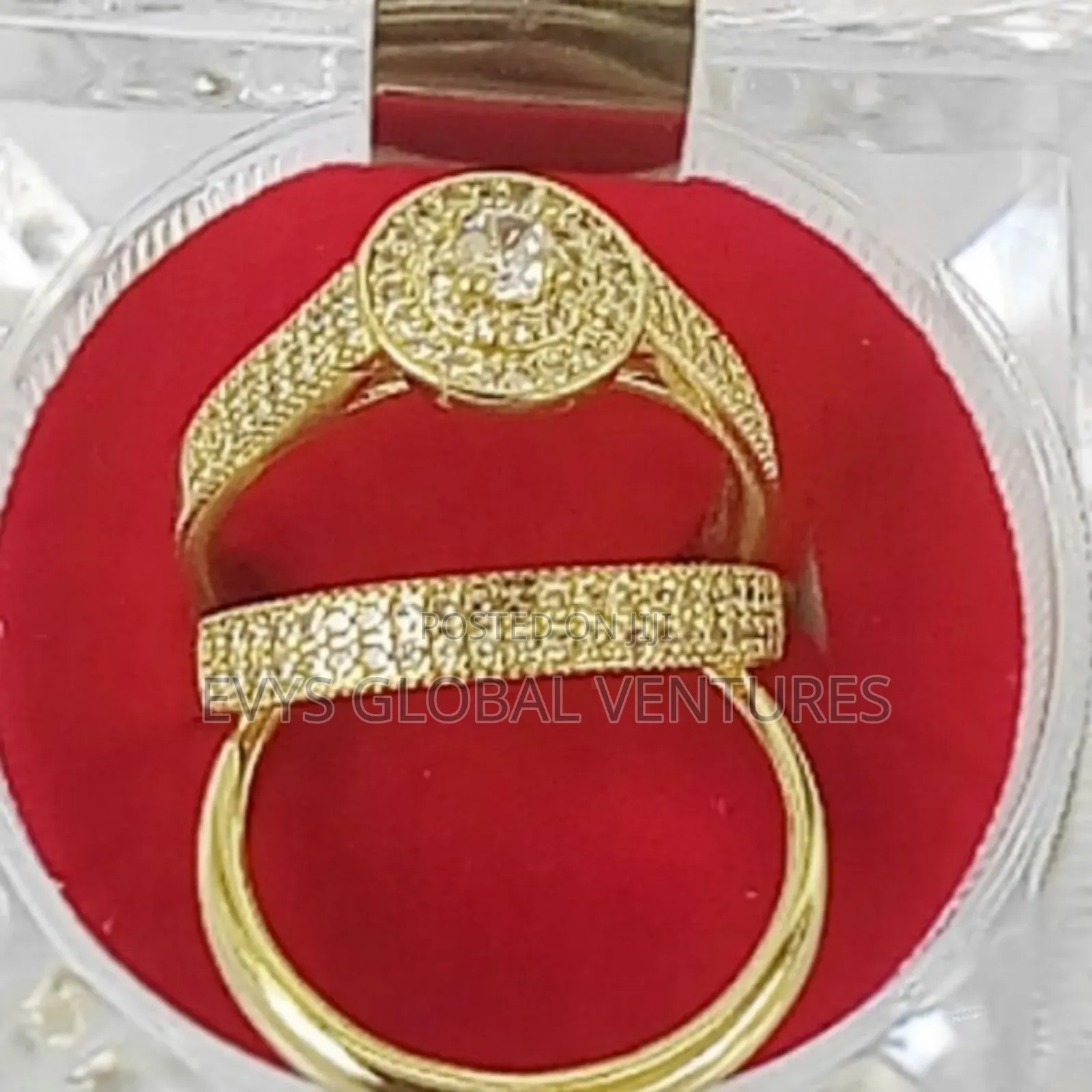 Couple's Wedding and Engagement Rings - 3 Pieces