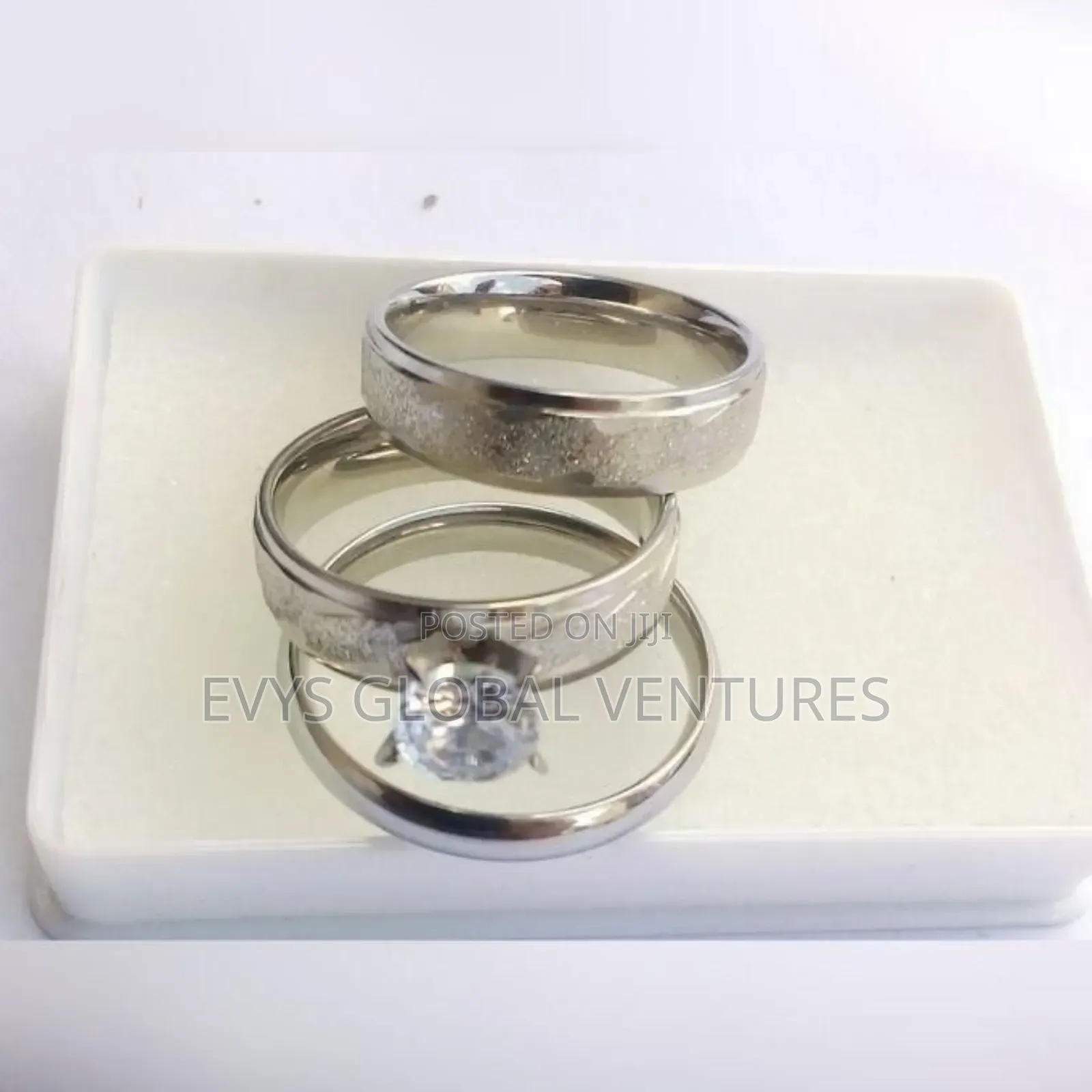 3 Pieces Couple's Wedding Set - Stainless Steel