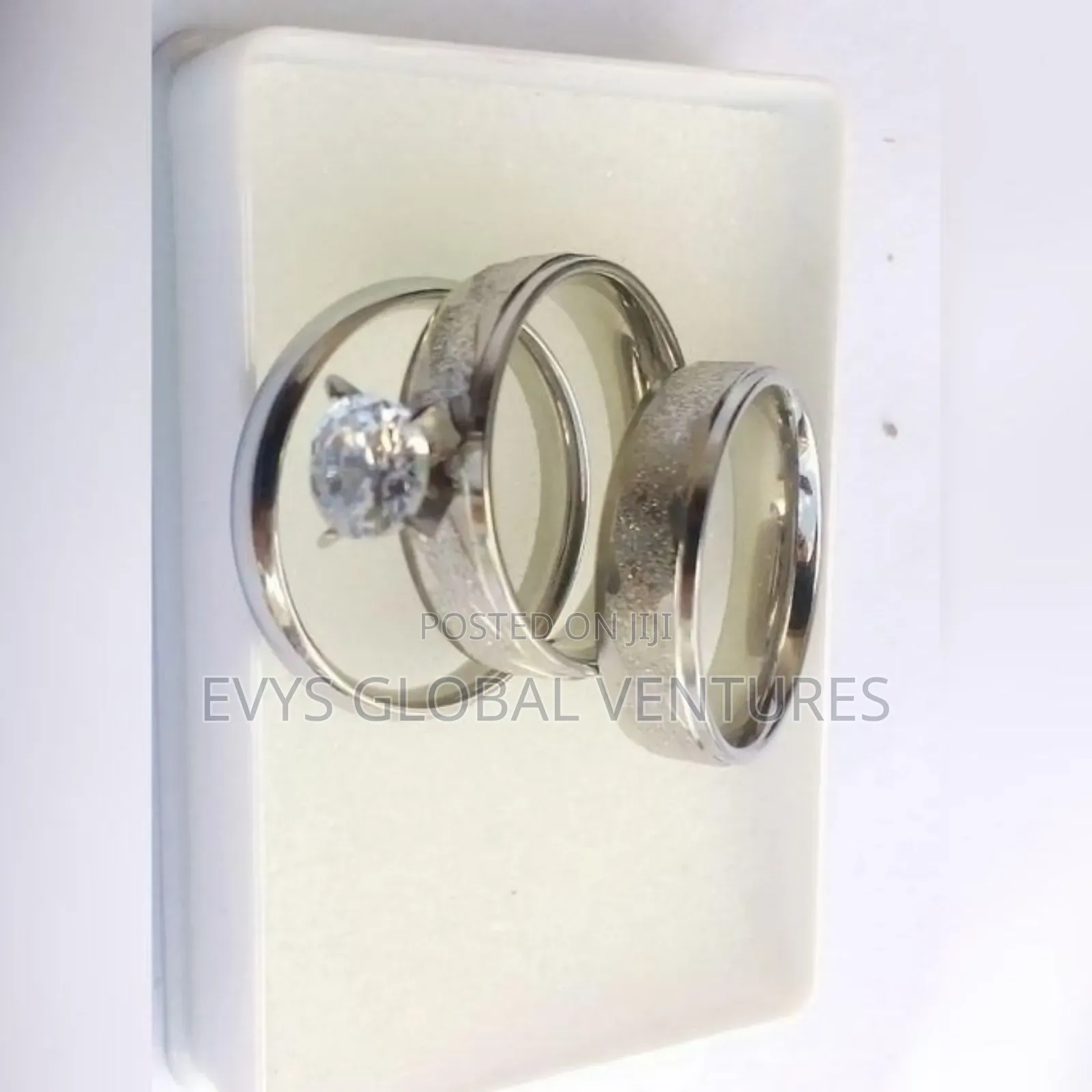 3 Pieces Couple's Wedding Set - Stainless Steel