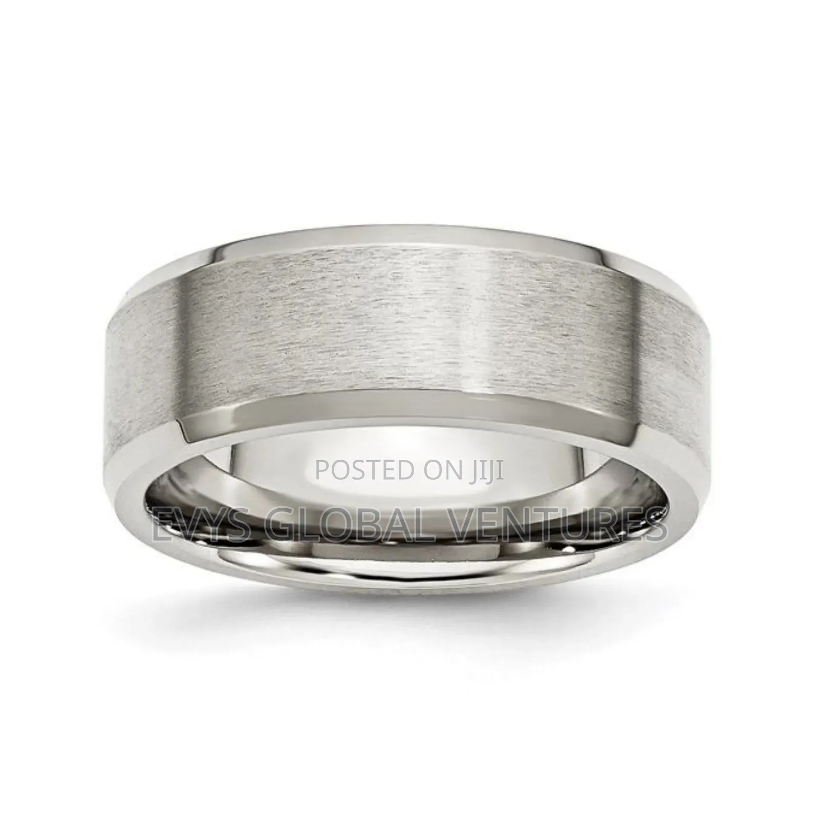 Stainless Steel Unisex Wedding Band - Silver