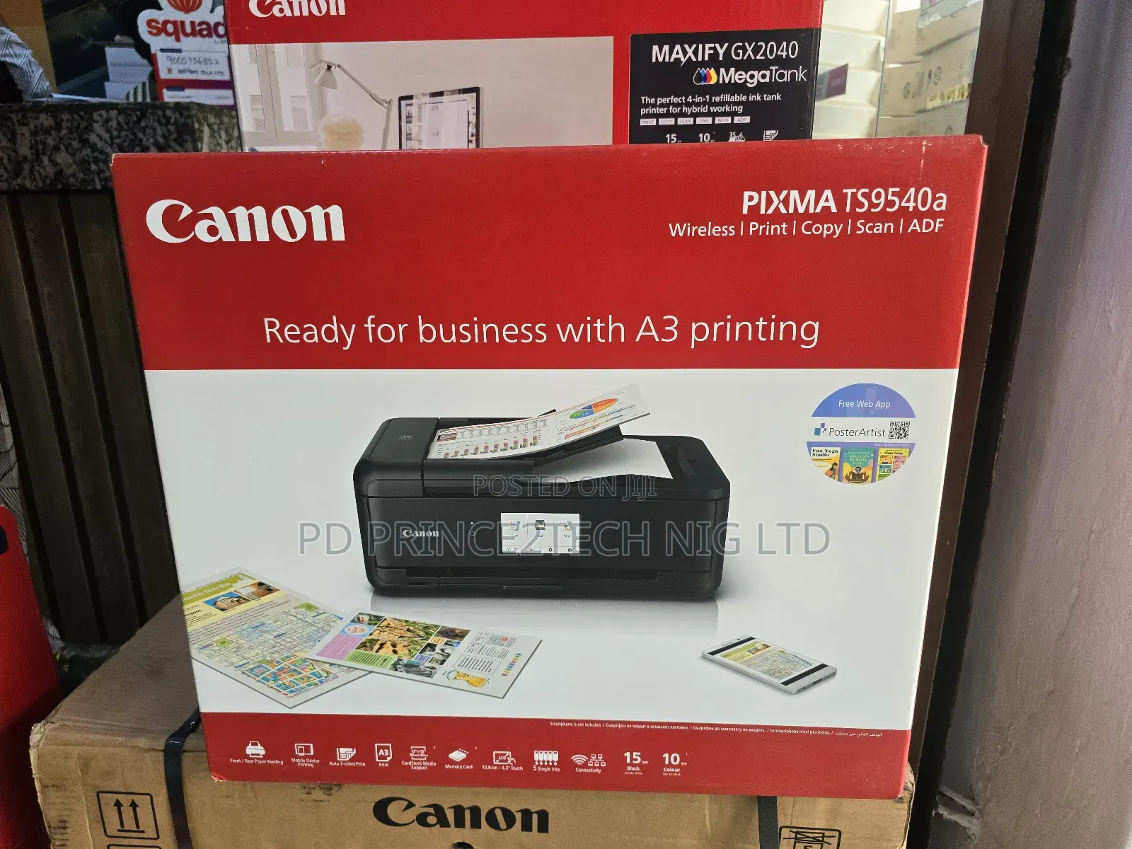 Canon Pixma Ts9540 Black Printer A3 Wireless Inkjet All-in-One Printer