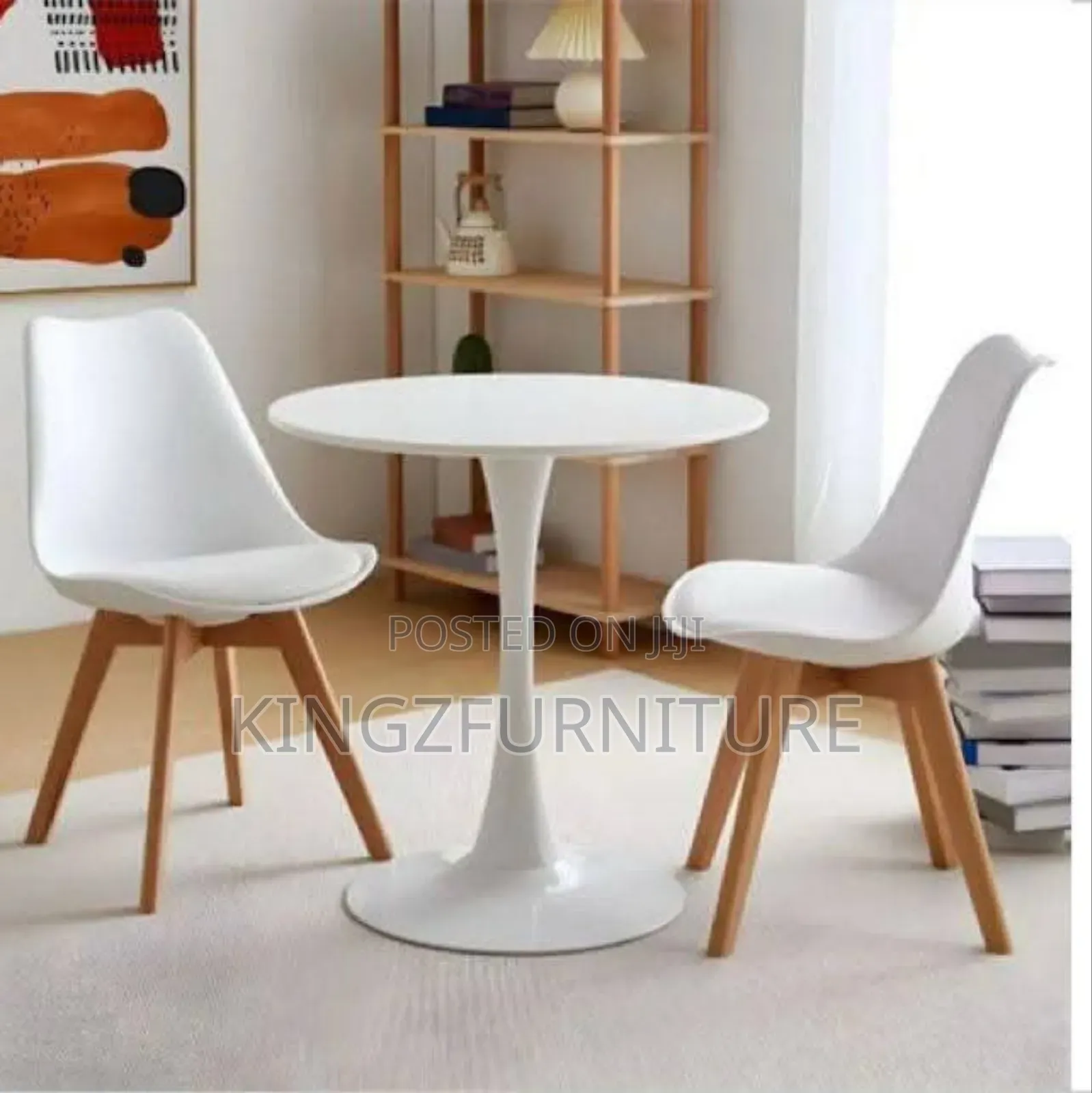 Round Dining Table Set With 2 Padded Restaurant Chairs