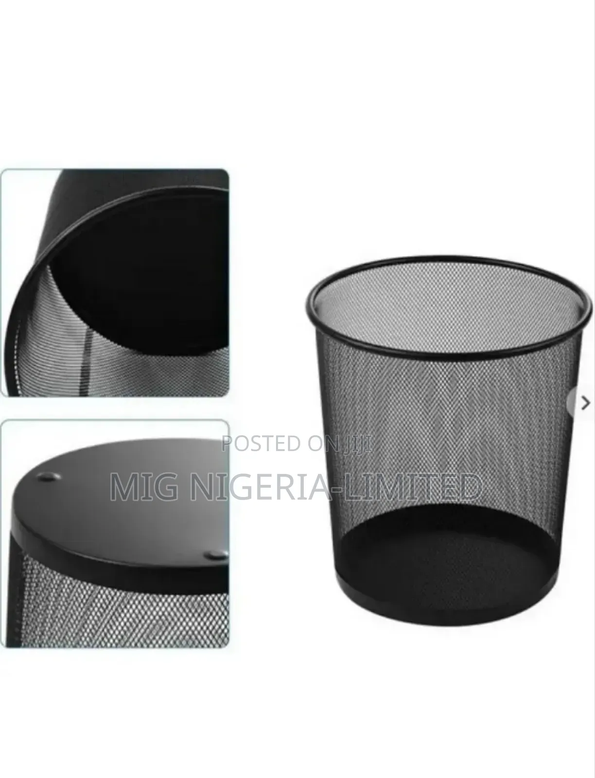 Big Metal Mesh Dustbin Black for Home,Office Hotel Restaurant