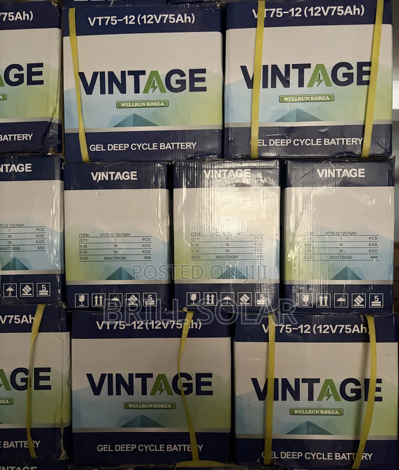 12v-75ah Vintage Solar Gel Battery