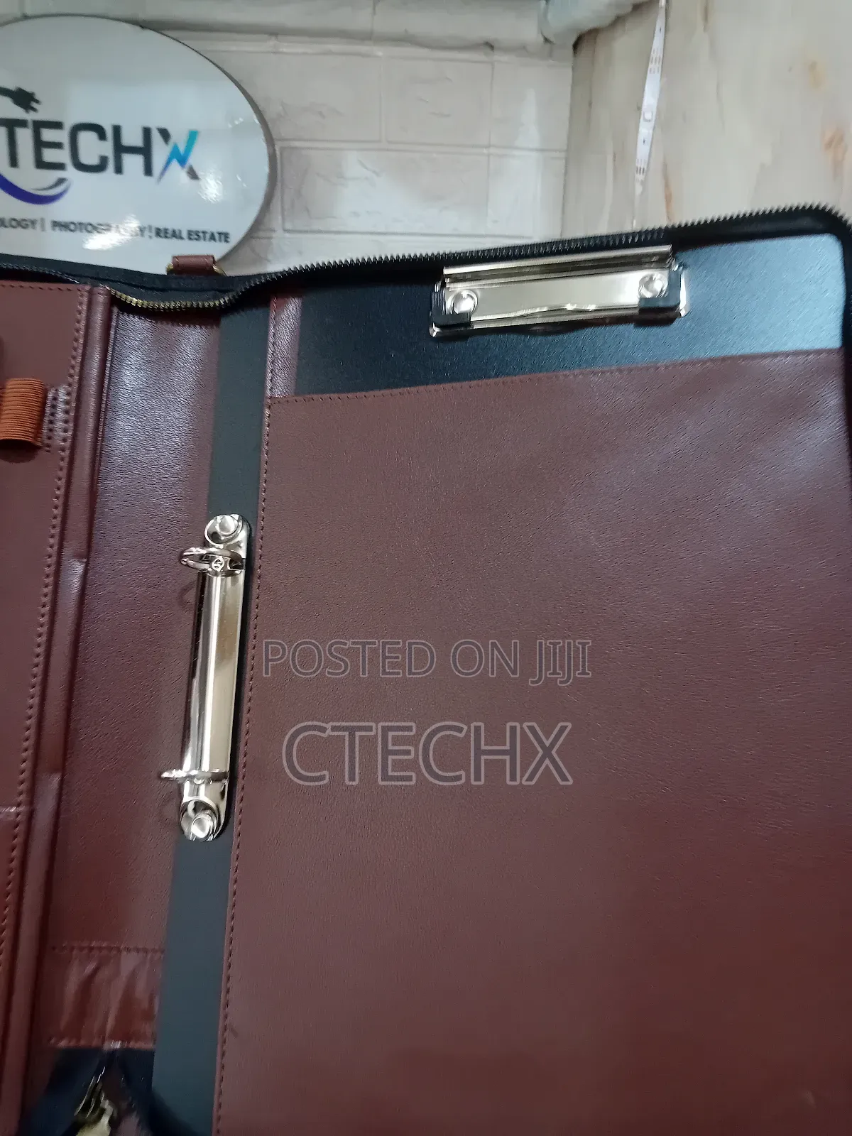 A4 Portfolio With Zipper- Leather Pu Padfolio With Detachable Binder