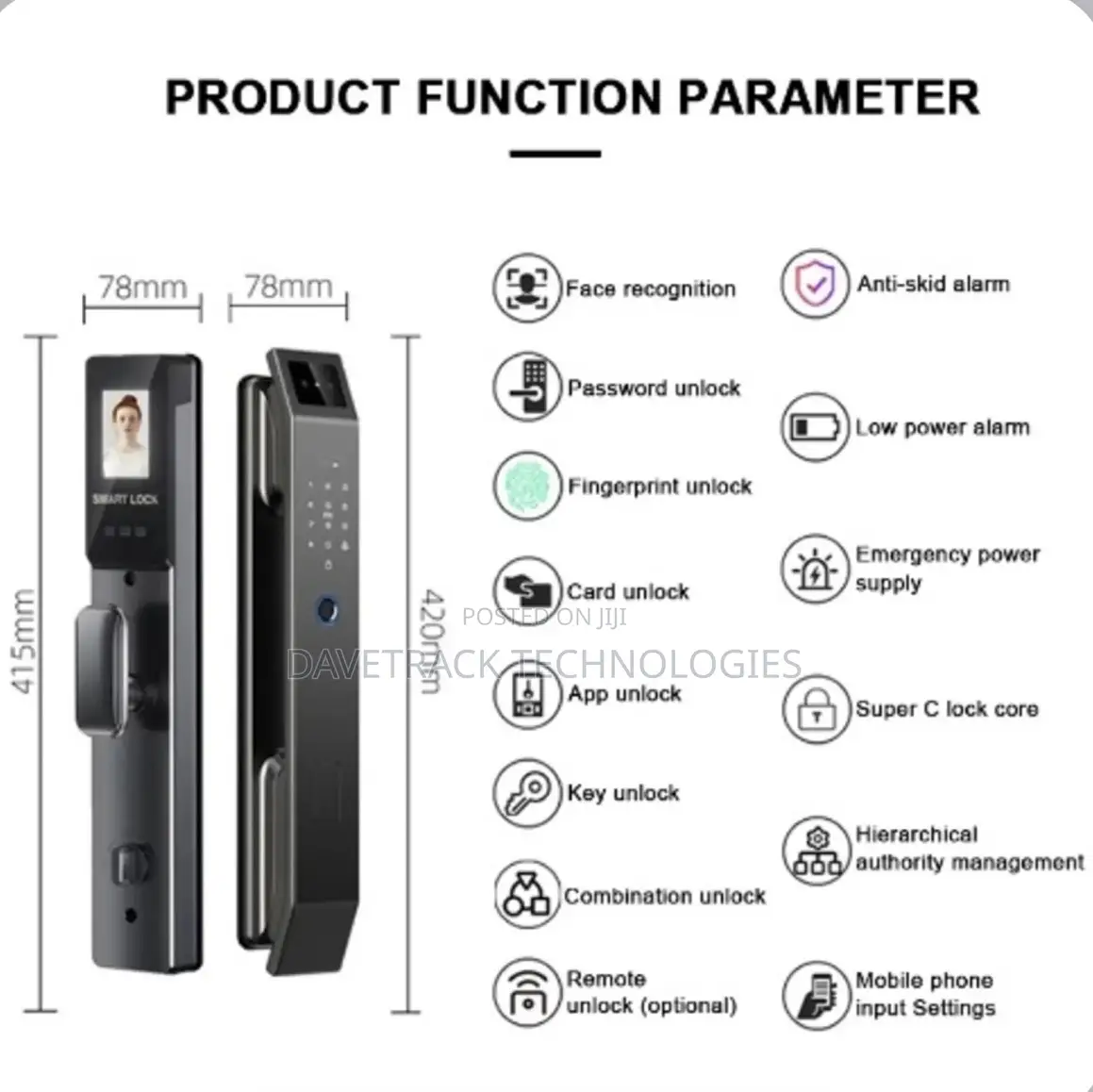 3d Face Recognition Wi-fi Smart Door Lock With Fingerprint Password