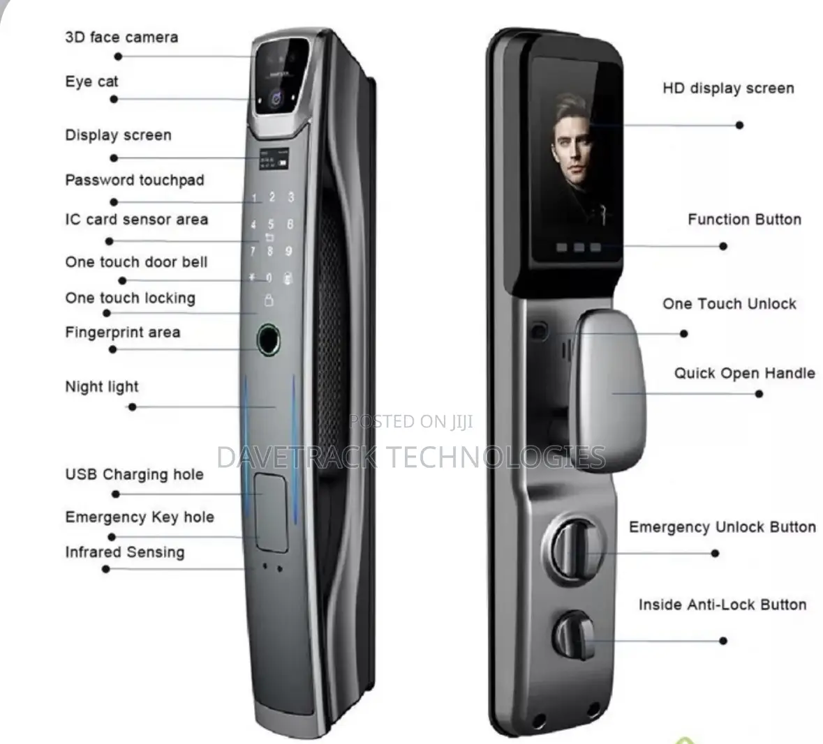 Smart Door Lock With Ai Face Recognition Camera | Wi-fi Door Lock