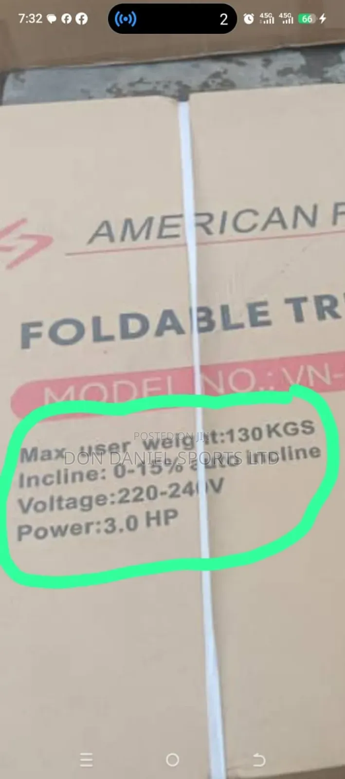 3 Hp American Fitness Treadmill