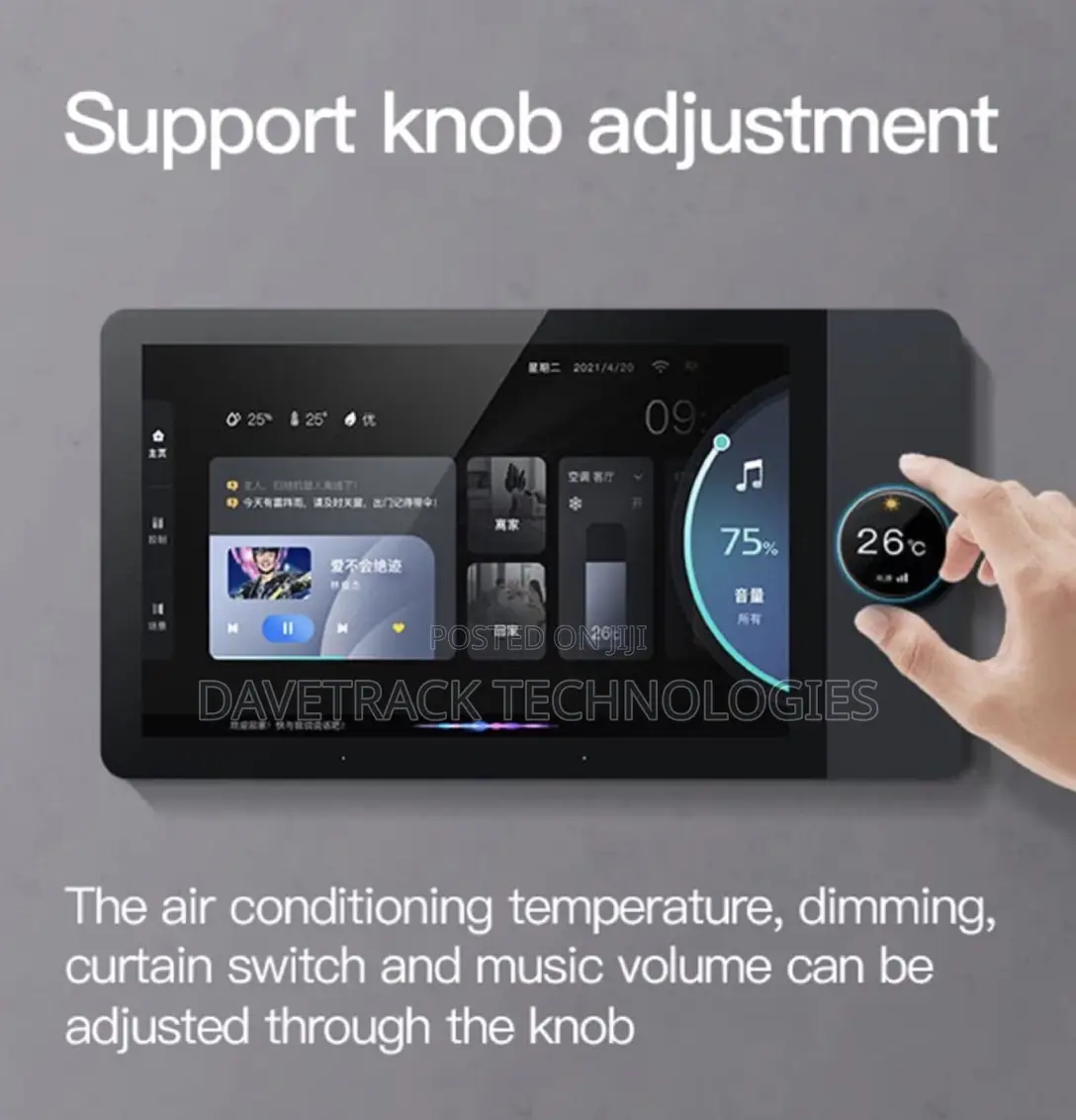 Tuya 6inches Smart Home Control Panel With Dimmer, Background Music