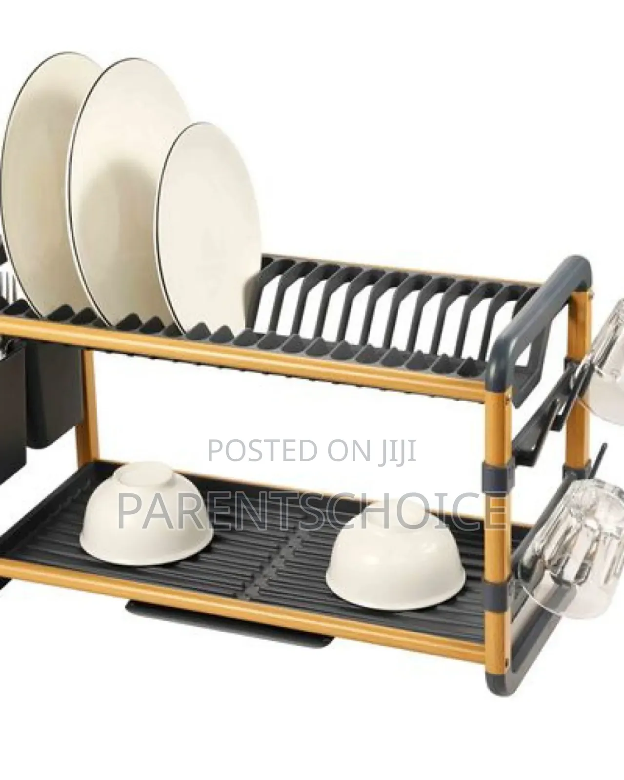 Aluminum 2-Layer Dish Drying Rack Gold / Silver