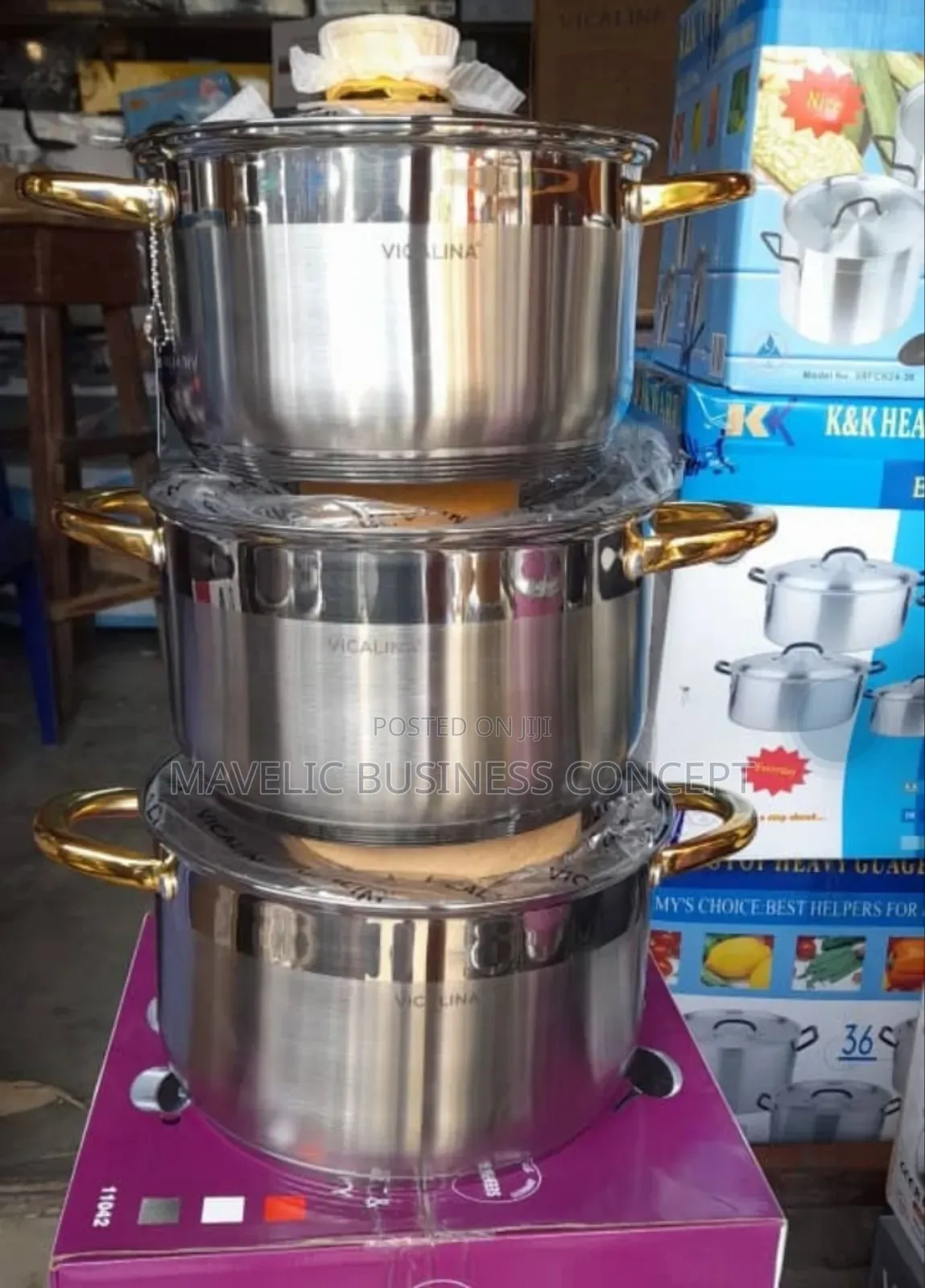 Strong Stainless Set of Pots
