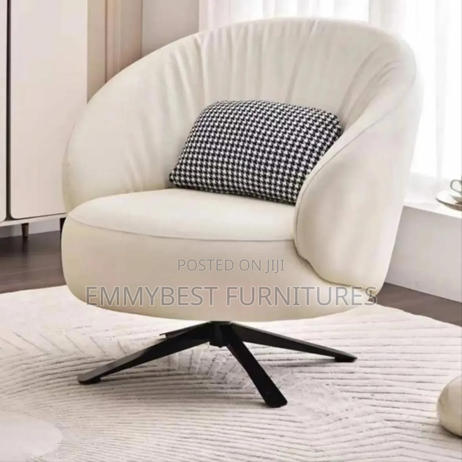 Unique Rotatable Quality Leather Single Sofa Chair.