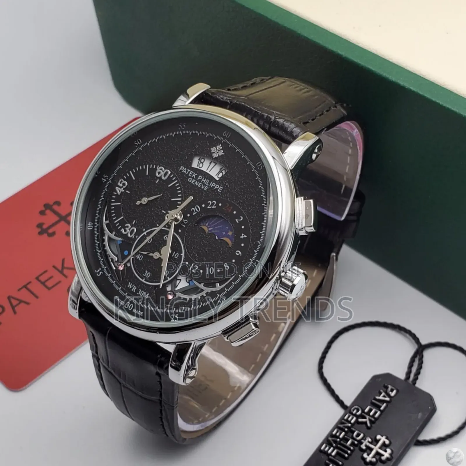 Premium Chronograph Luxury Patek Phillipe Leather Strap Watch