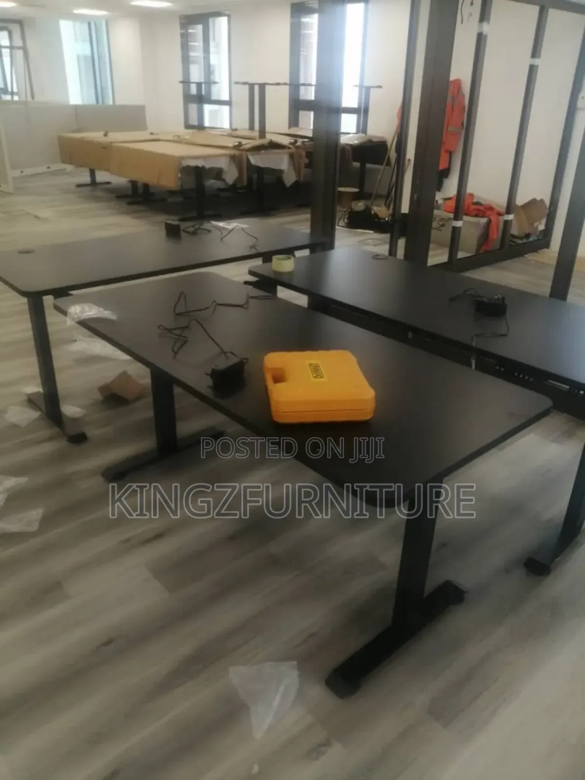 Black Electric Height-Adjustable Desk,