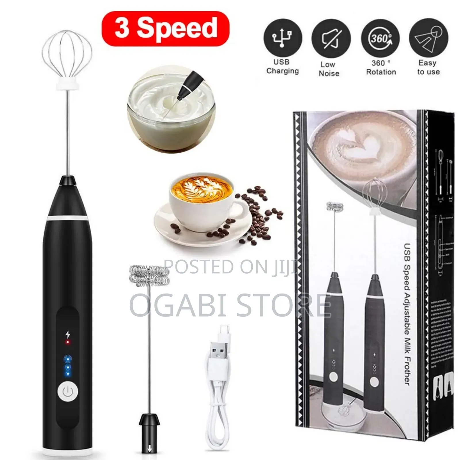 3-speed Usb Rechargeable Milk Frother