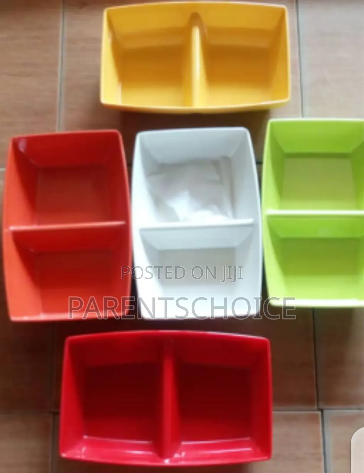Melamine Two-Section Plate - 12pcs