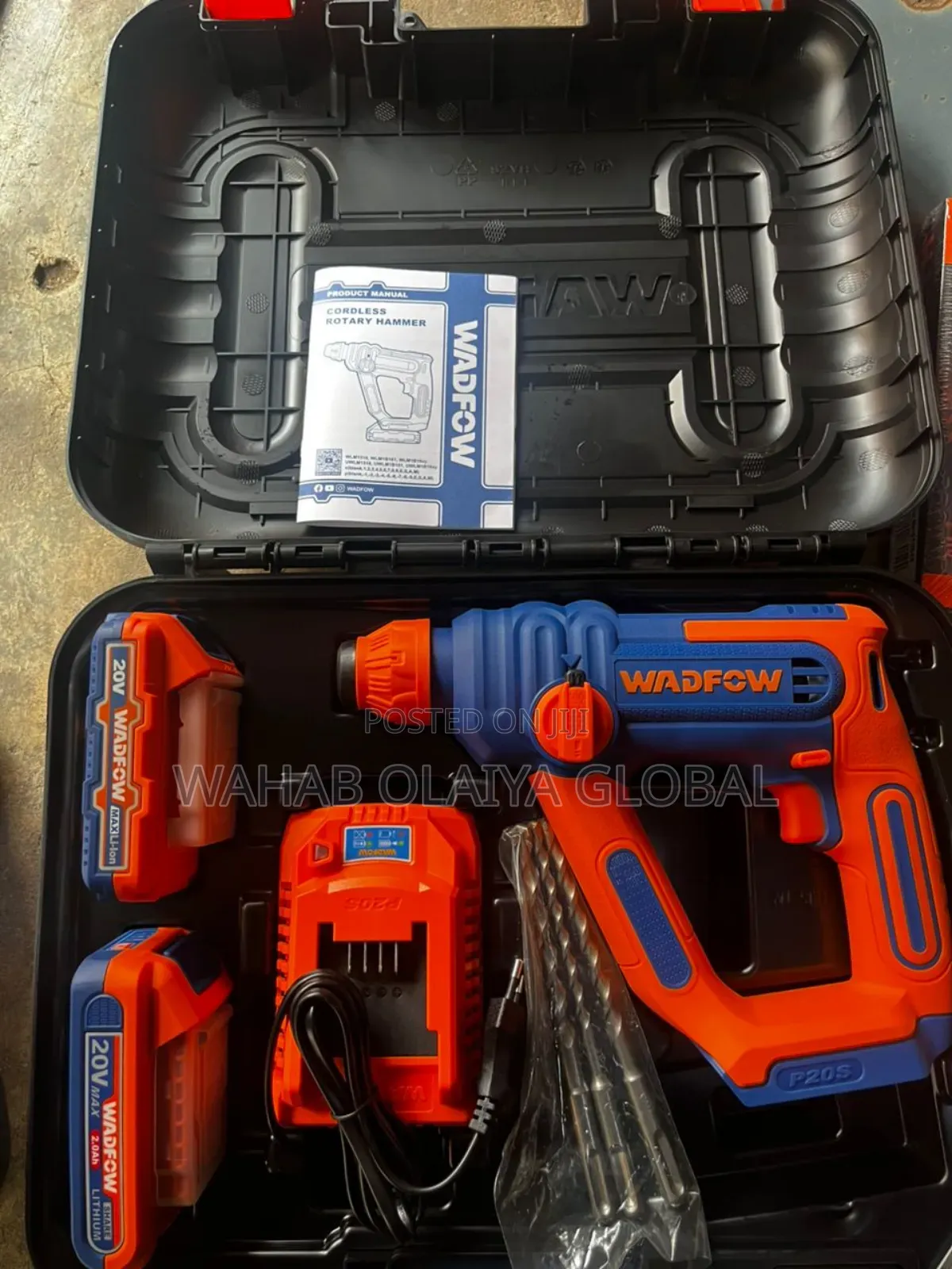 Wadfow 20v Cordless Rotary Hammer Wlm1b161 Drill Kit
