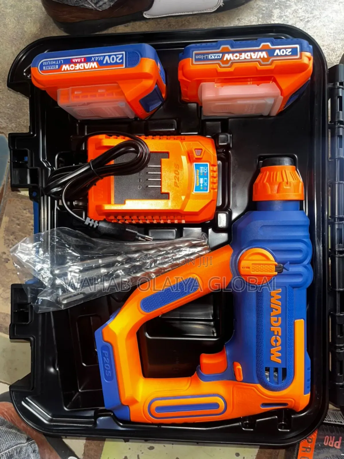 Wadfow 20v Cordless Rotary Hammer Wlm1b161 Drill Kit