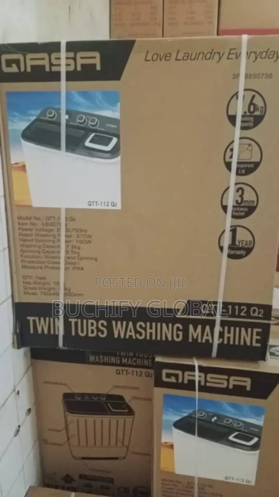 Qasa Washing Machine 7.6kg