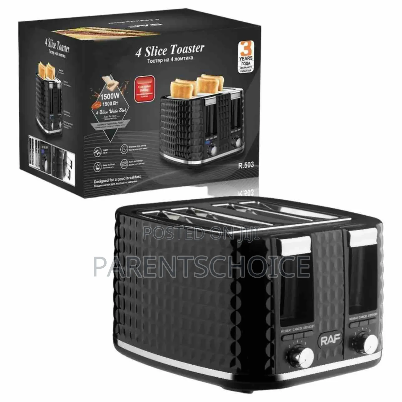 Raf 4-Slice Electric Bread Toaster