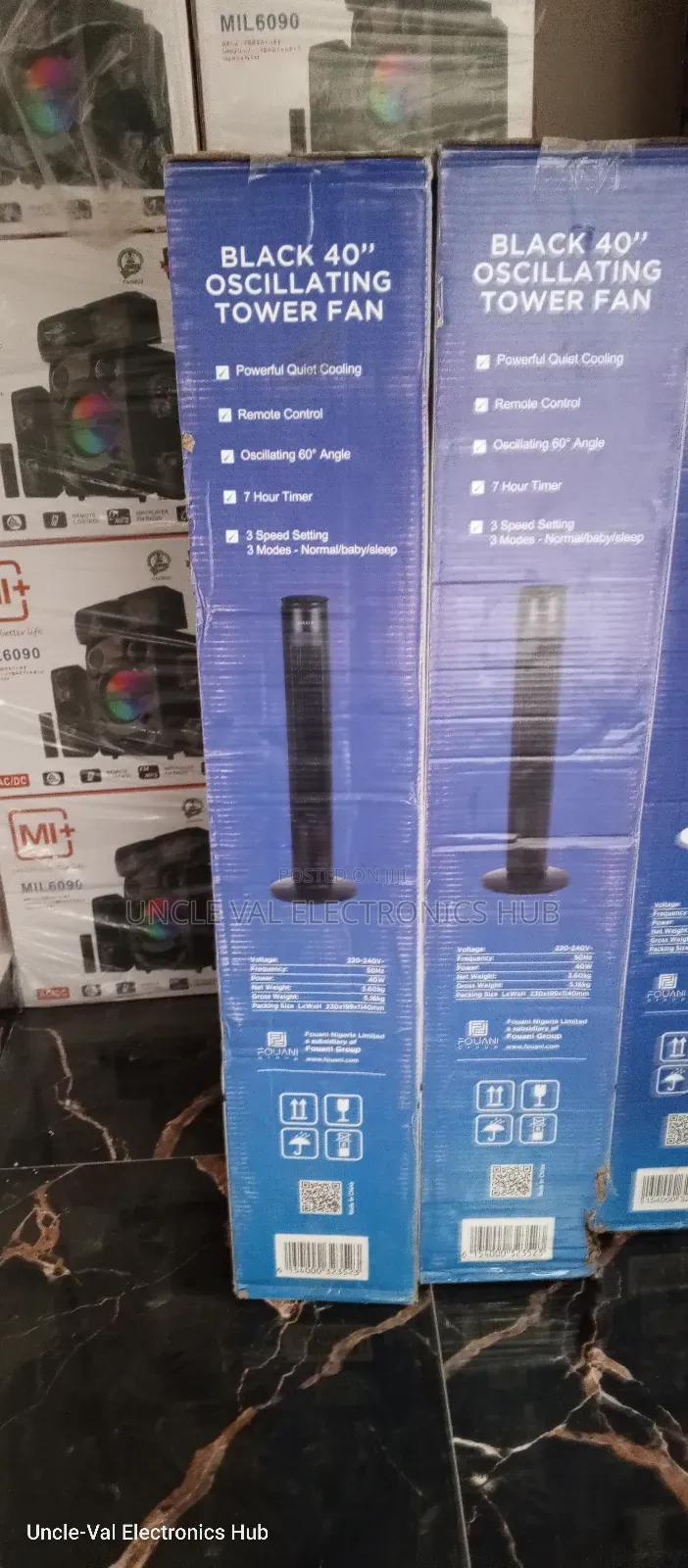 Maxi 40" Tower Fan (Black Color)