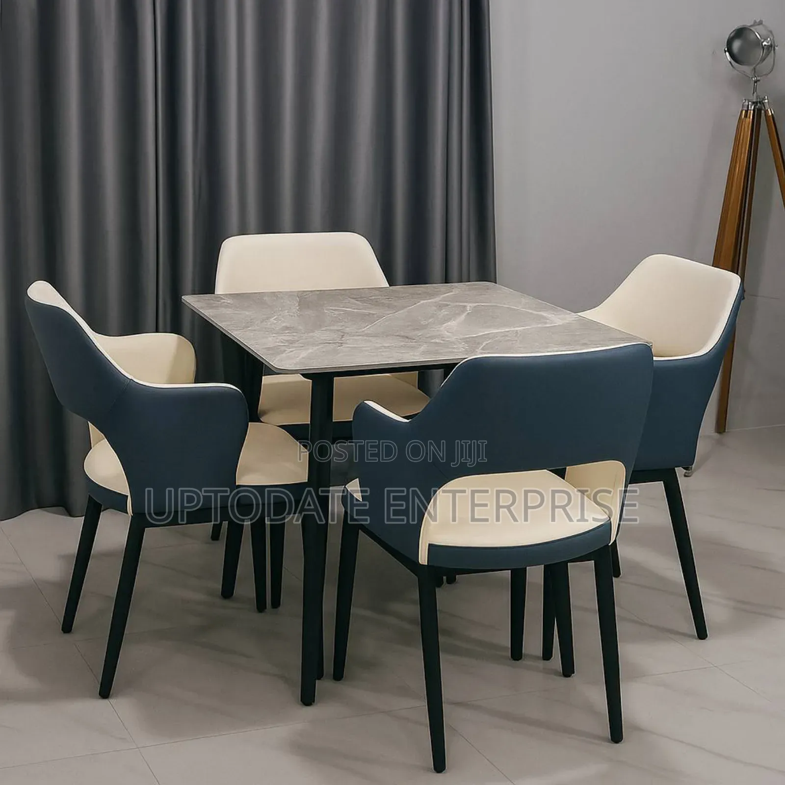 Marble Bench Based 4 Seaters Dining Set