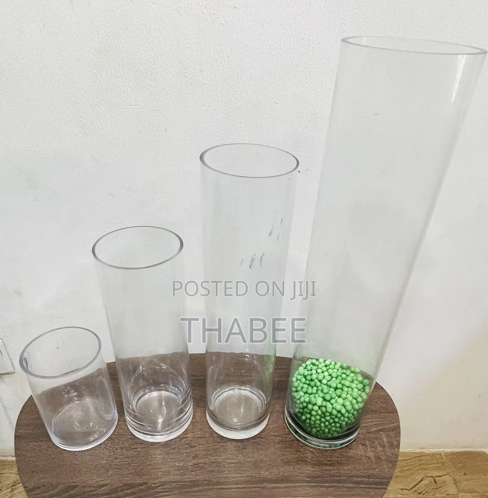 Cylindrical Clear Vase Transparent Glass