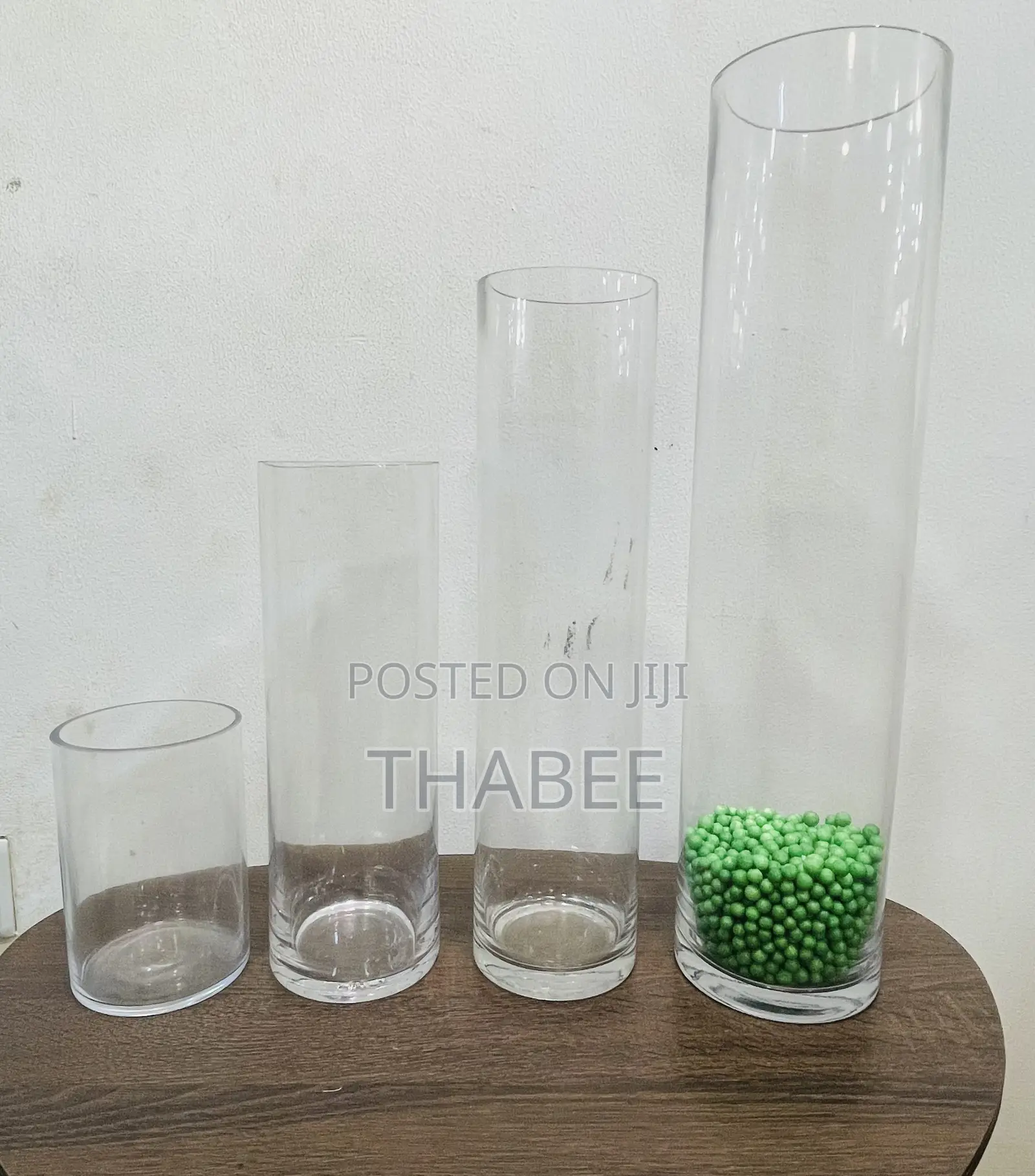 Cylindrical Clear Vase Transparent Glass