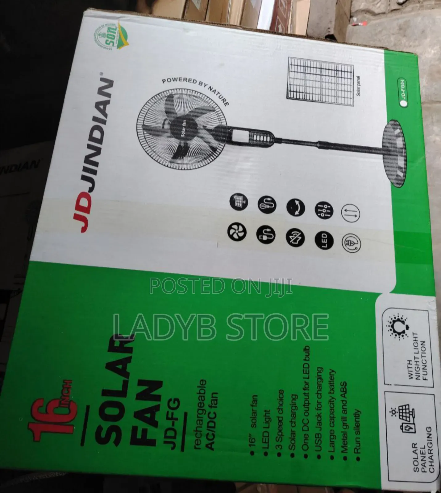 16inches Jd Jindian Solar Fan