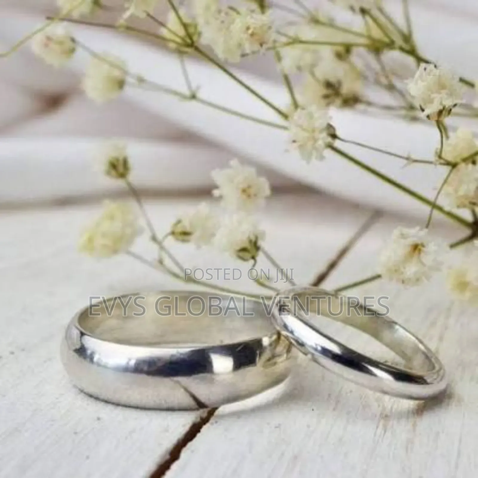 2pc Couples Stainless Steel Plain Silver Wedding Band