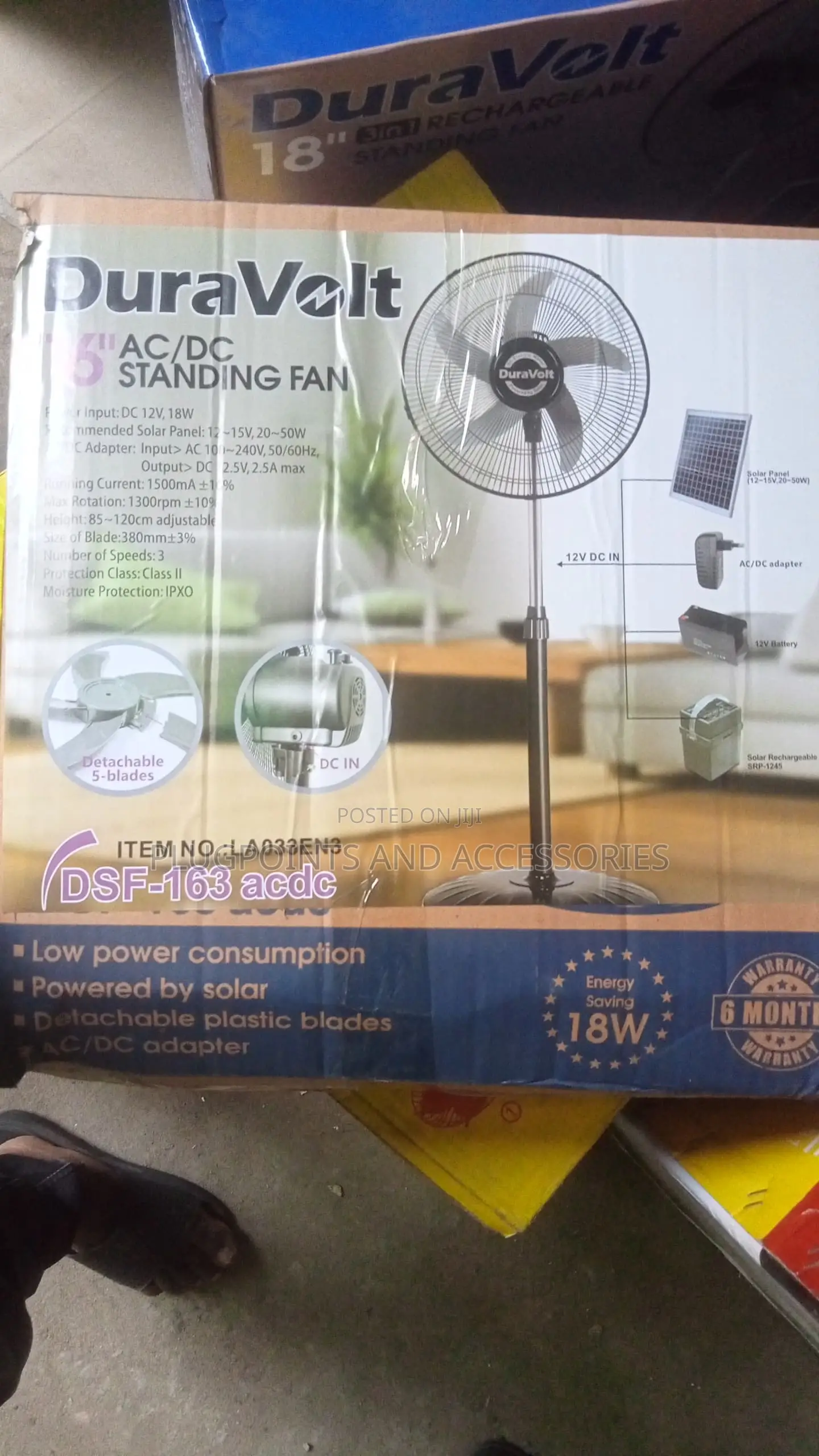 16" Duravolt Stand Fan Ac Dc
