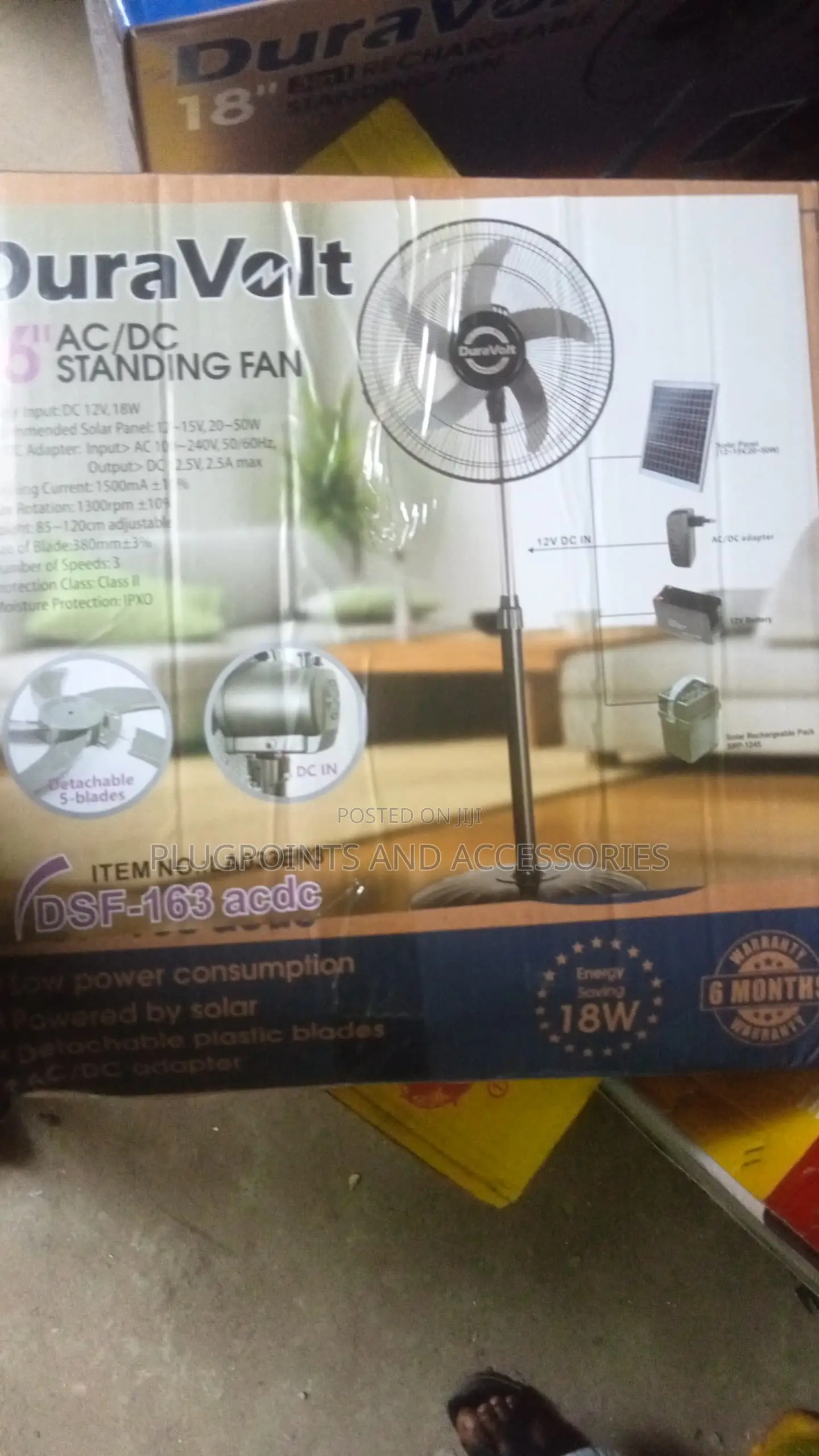 16" Duravolt Stand Fan Ac Dc