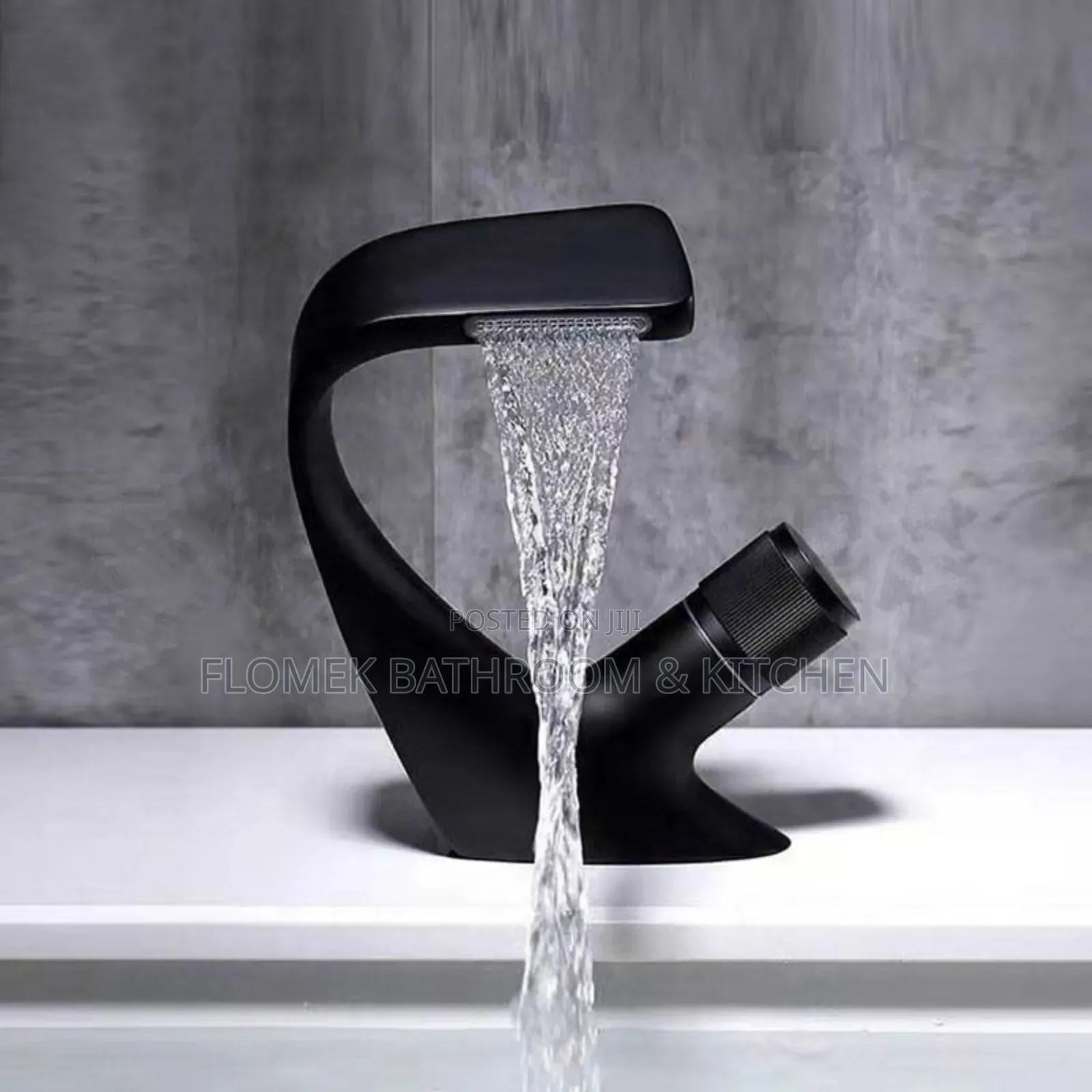 Matte Black Waterfall Basin Mixer Tap