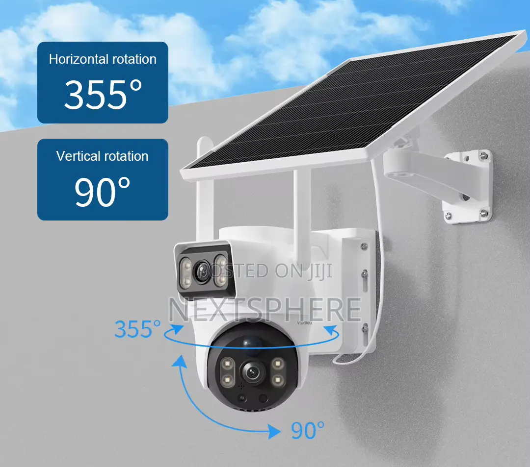 V380 Max Smart Dual Views 4g Security Camera – 2 Lens Solar Power PTZ