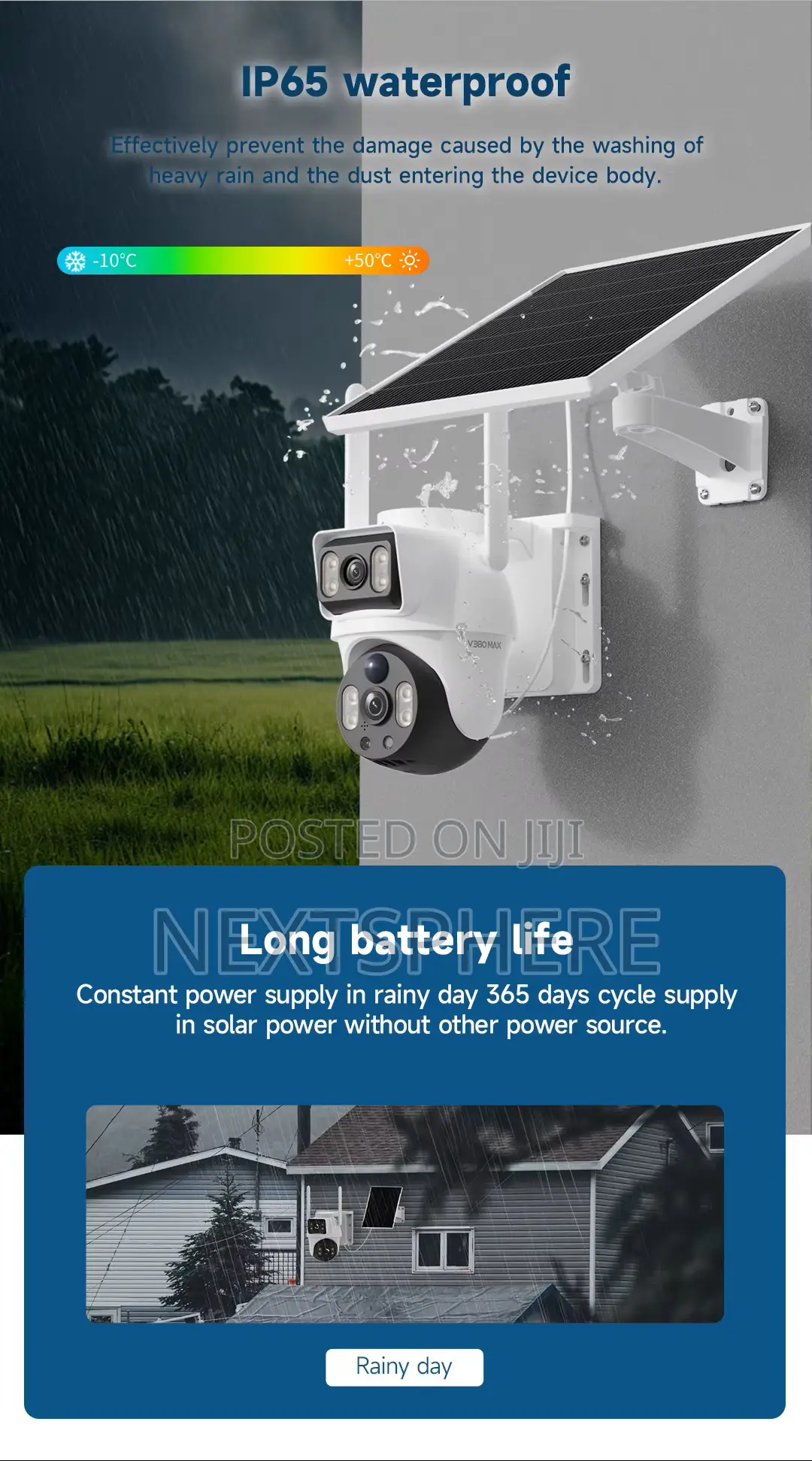 V380 Max Smart Dual Views 4g Security Camera – 2 Lens Solar Power PTZ