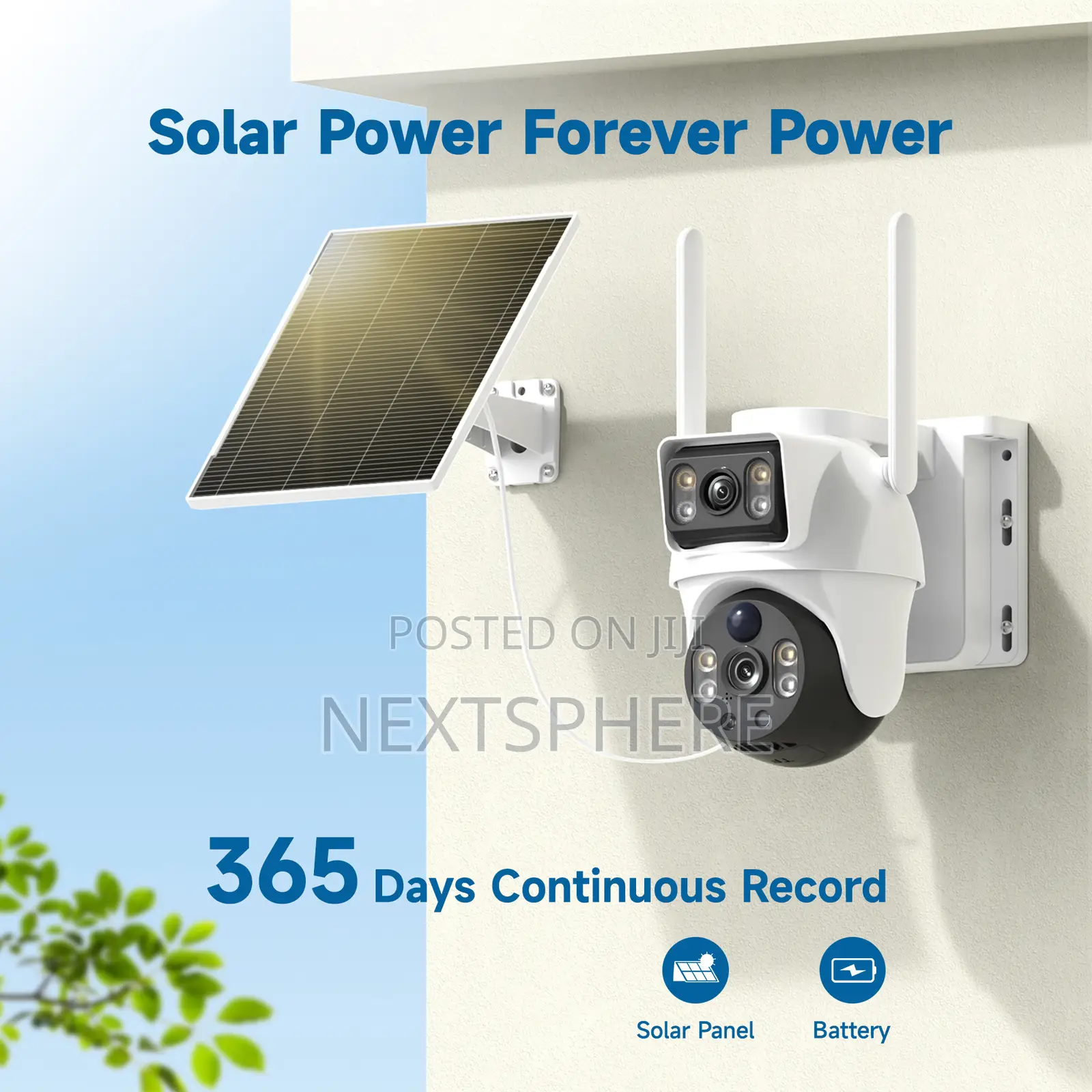 V380 Max Smart Dual Views 4g Security Camera – 2 Lens Solar Power PTZ