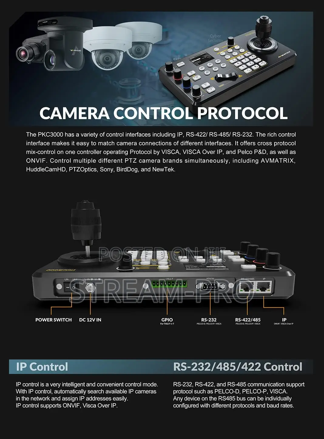 Avmatrix Pkc3000 Professional Ip PTZ Camera Controller