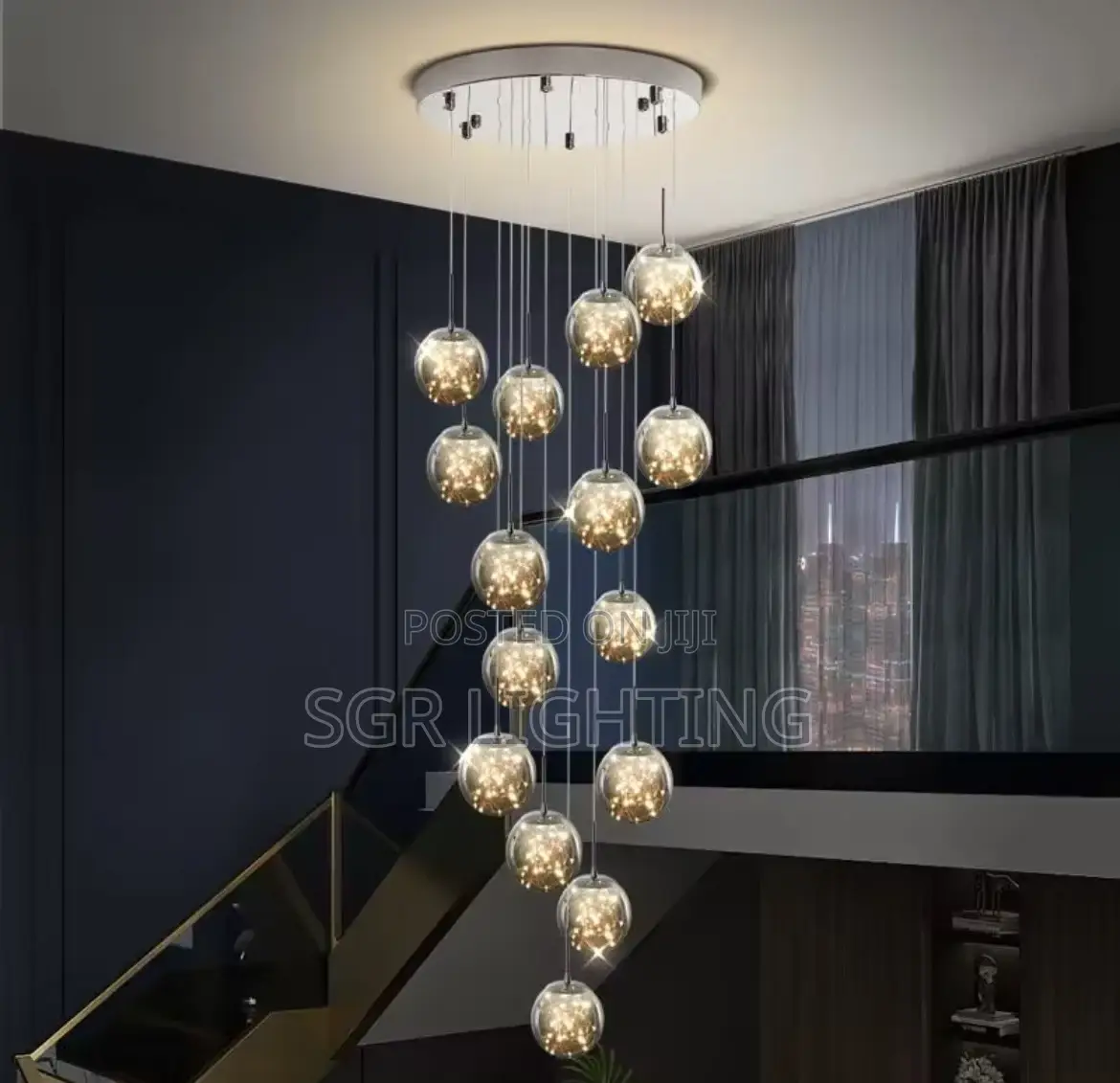 Modern Led Glass Ball Dimmable Chandelier
