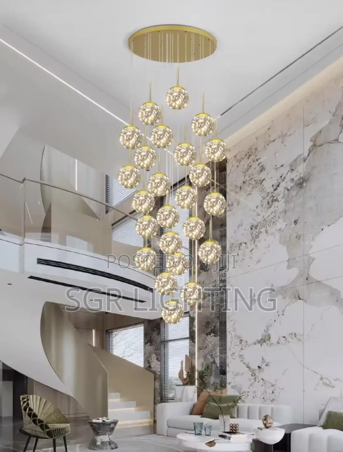 Modern Led Glass Ball Dimmable Chandelier