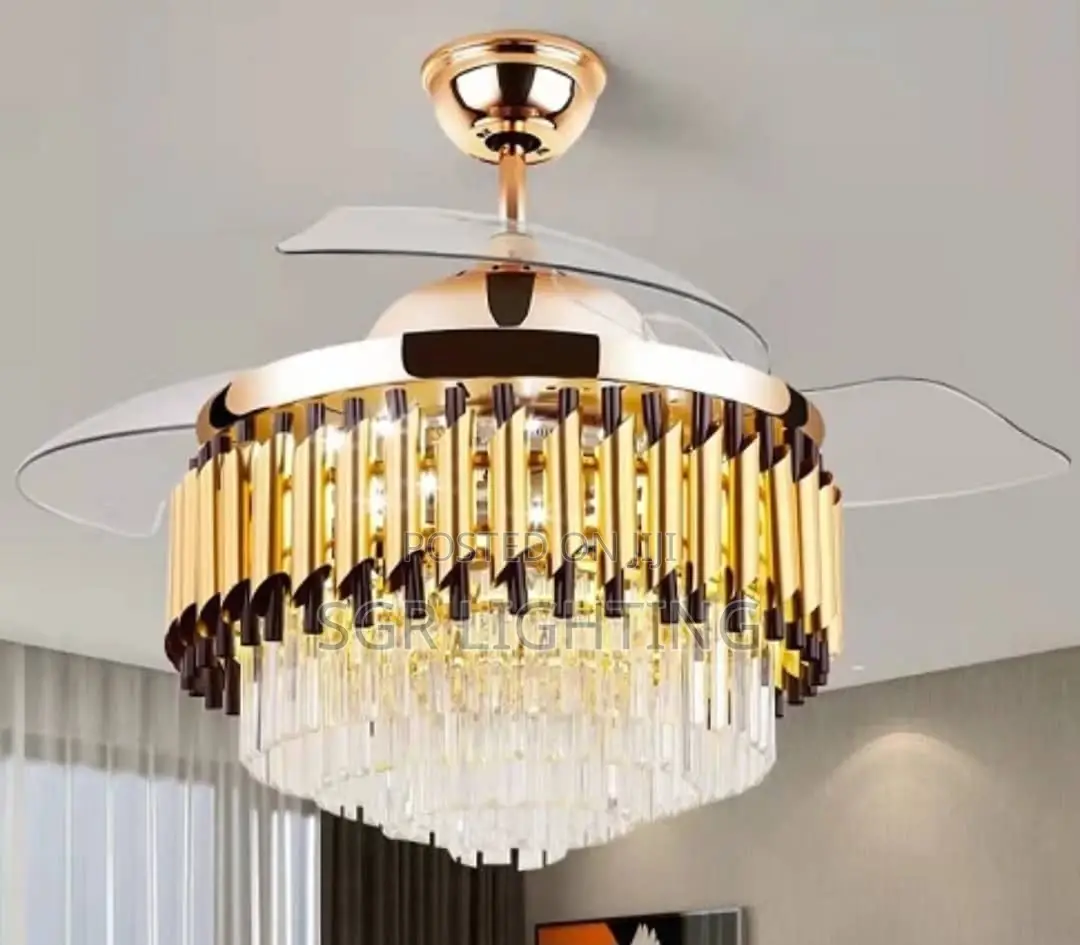 Luxury Crystal Ceiling Fan Chandelier