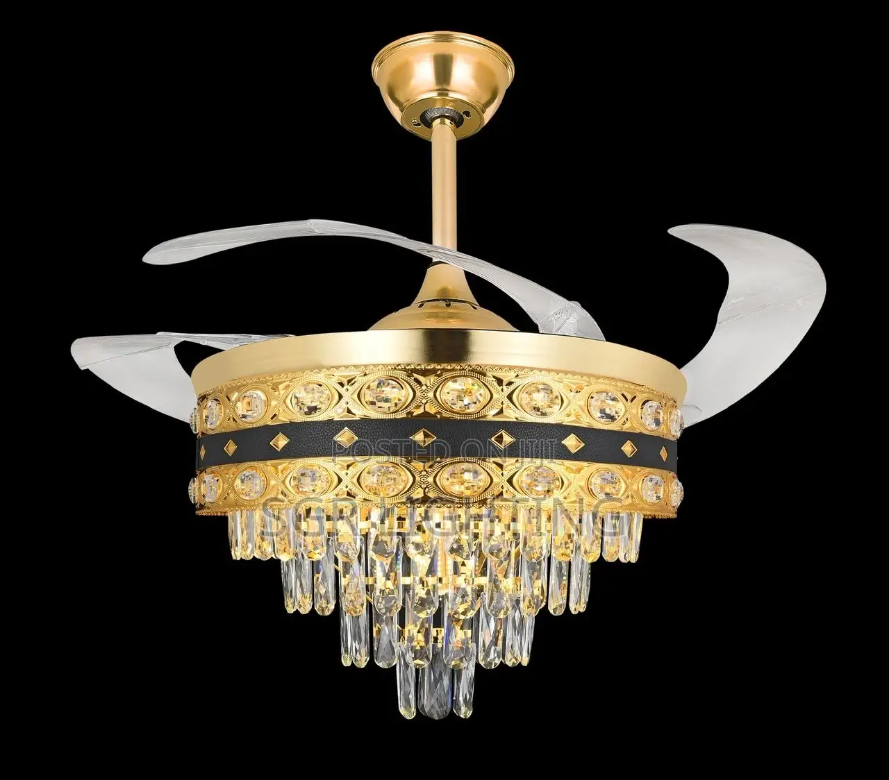 Luxury Crystal Ceiling Fan Chandelier