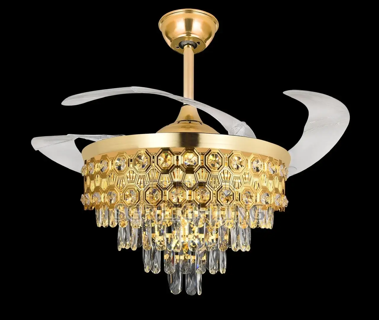 Luxury Crystal Ceiling Fan Chandelier
