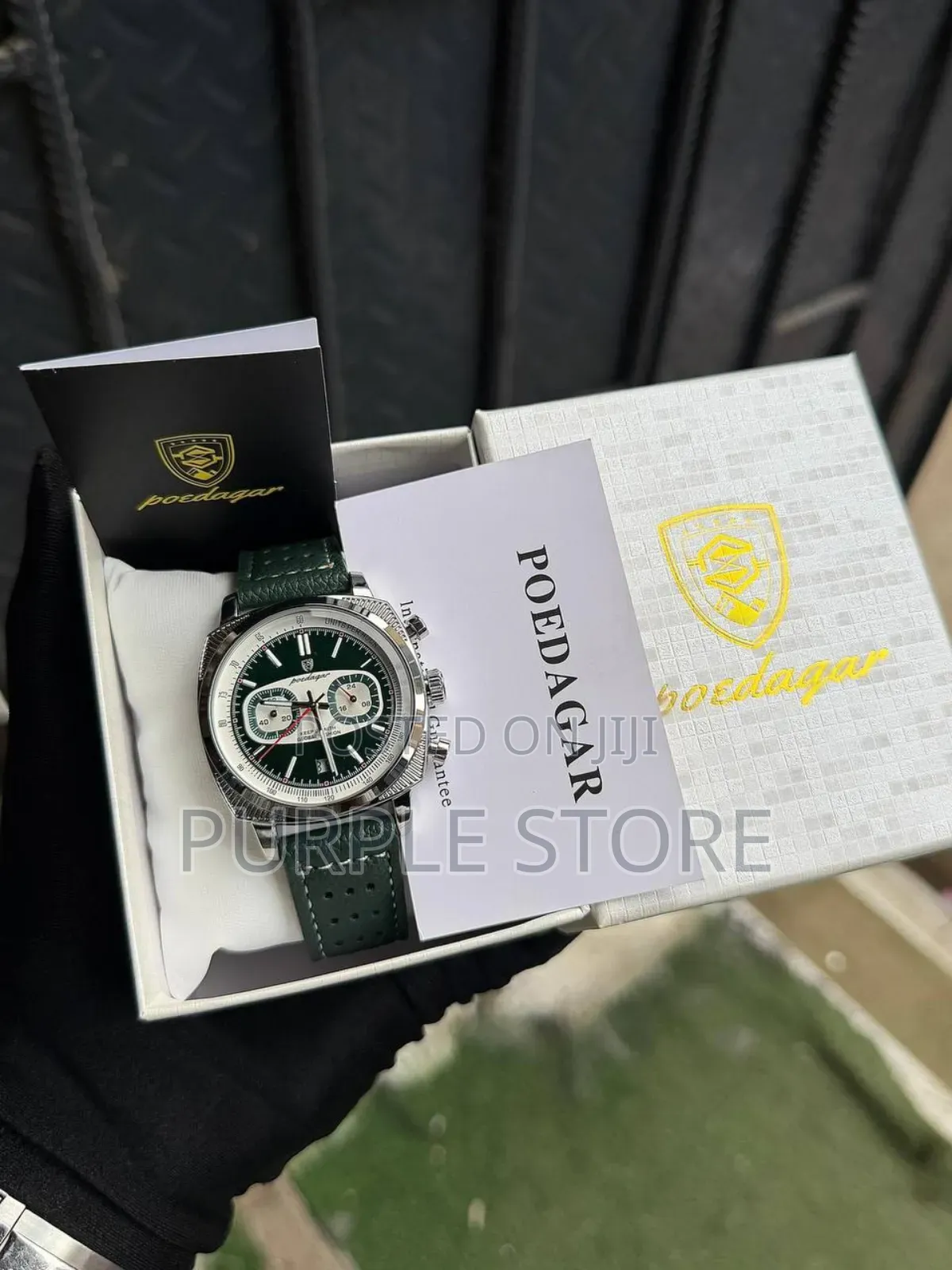 Poedagar Chronograph 30m-Waterproof Watches Leather Strap
