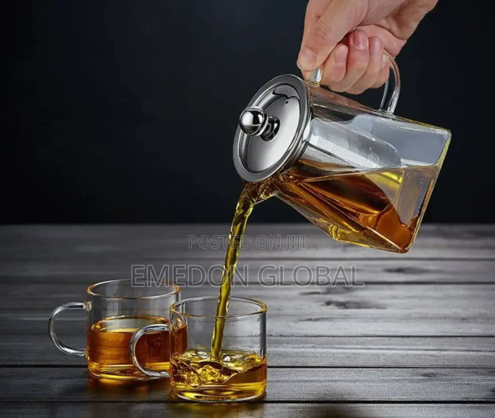 Borosilicate Glass Teapot Kettle With 4 Cups